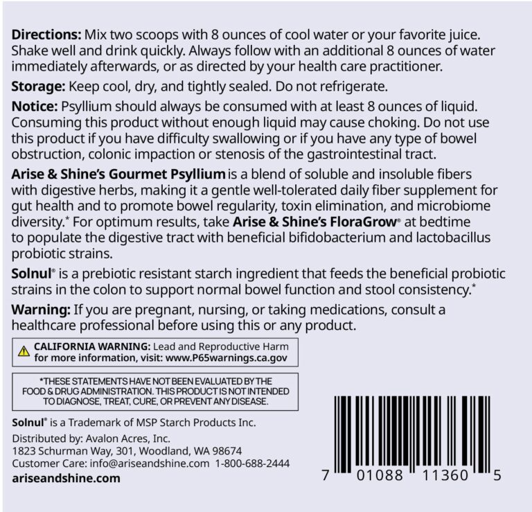 Gourmet Psyllium Directions