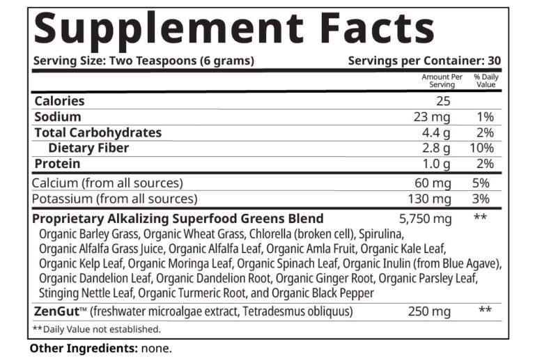 Alkalizer Supplement Facts Alkalizer Supplement Facts